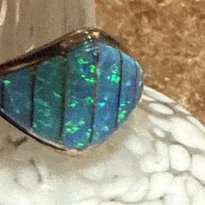 Vibrant Blue and Green Opal Ring